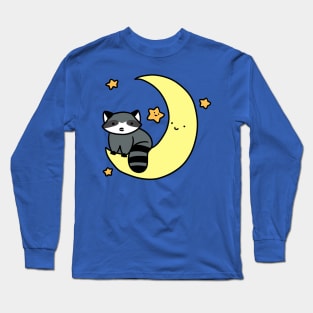 Crescent Moon Raccoon Long Sleeve T-Shirt